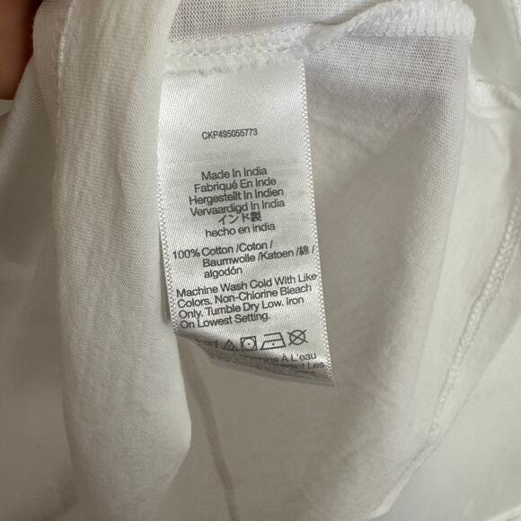 Madewell Essential Slim Tee WMNS M White Lightweight Cotton Stretch Short Sleeve - Picture 7 of 8